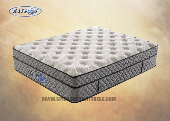 Knit Fabric Compressed Zone Queen Euro Top Mattress With Bamboo Fabric