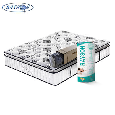 White Color Medium Firm Pocket Spring Pillow Top Mattress for Hotel